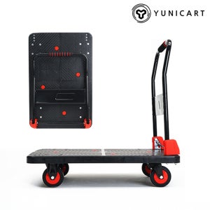 유니산업 프리미엄 구루마 카트 무소음 접이식 대차 구르마 블랙 중형