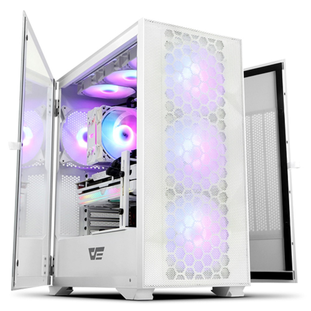 다크플래쉬 DLX21 RGB MESH 강화유리 화이트 PC케이스