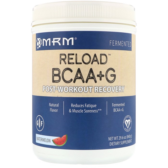 MRM RELOAD BCAA + G 수박 맛 <b>후</b> <b>운동</b> 복구 29.6 온스 (840g)