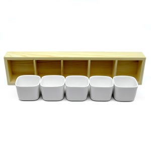 인테리어 소품 도자기 다육이 꽃 선인장 분갈이 흰색 소형 5단 원목 미니 화분