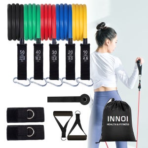 이노이 파워믹스 튜빙밴드 세트 그립바 근력운동 홈트레이닝 운동 헬스밴드 라텍스 150LB
