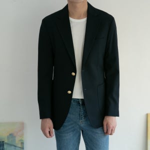 빅사이즈 금장 버튼 남자 봄 가을 블레이저 콤비 자켓