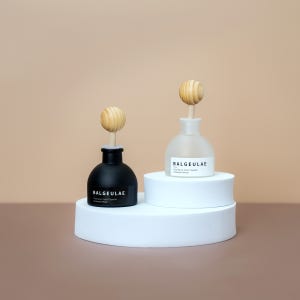 발그래 우드볼스틱 차량용디퓨저 답례품 방향제 블랙체리향 화이트로즈향 모링가향, 발그레