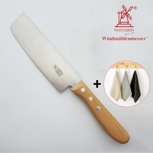 [프리미엄 구리코튼 핸드타월 3매 드림] 로버트허더 나키리 나이프 밤나무 핸들 채소 야채칼