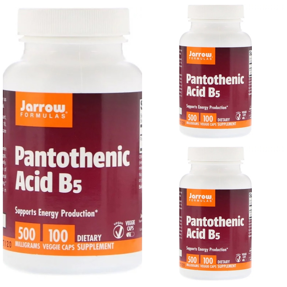 자로우 포뮬러스 Jarrow Formulas, 판토테닉 애시드 B5, 500mg X3통