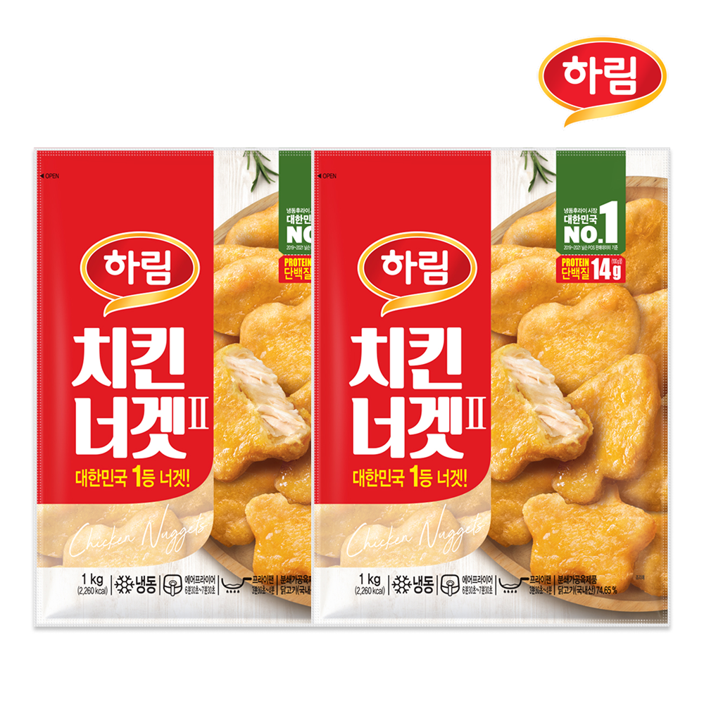하림 치킨너겟(2) 1kg 2봉 (17,580원) (무료)