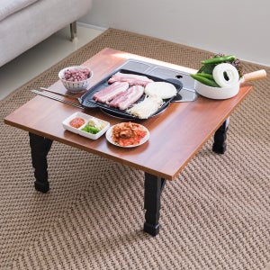 소담갤러리 2인용 미니 불판테이블 가정용 접이식 고기집 식탁 600mm, 멀바우