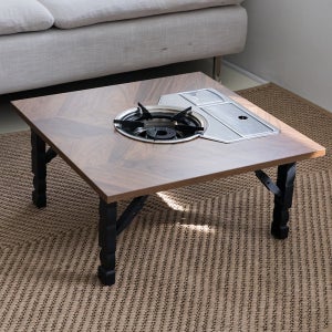 소담갤러리 2인용 미니 불판테이블 가정용 접이식 고기집 식탁 600mm, 헤링본