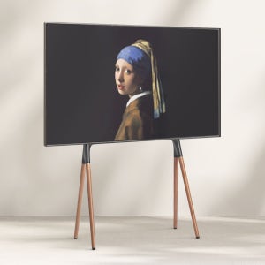 대형 TV스탠드 이젤형 티비거치대 삼성 lg 호환 다리 받침대 이동식 원목 블랙