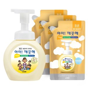 아이깨끗해 순 파우더향 용기250ml 1개+리필200ml 3개