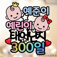 베이비크라운 시즌2 쌍둥이 태어난지 아기 50일/100일/200일/300일/500일 기념일 케이크토퍼 (홀로그램)