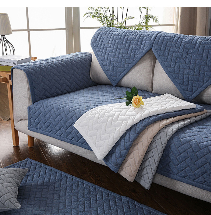 헤링본 시어서커 미끄럼방지 여름 소파고정 3인용 4인용 쇼파패드매트 블루 그레이 아이보리