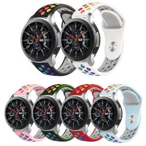 갤럭시워치7 FE 6 5 4 3 액티브 기어S3프론티어 S2 클래식 프로 스포츠 호환 레인보우 실리콘 밴드 스트랩
