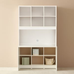 E0자재 레트라 전면 책장책상세트 1200x600x2009mm, 화이트(오픈형) DK9876