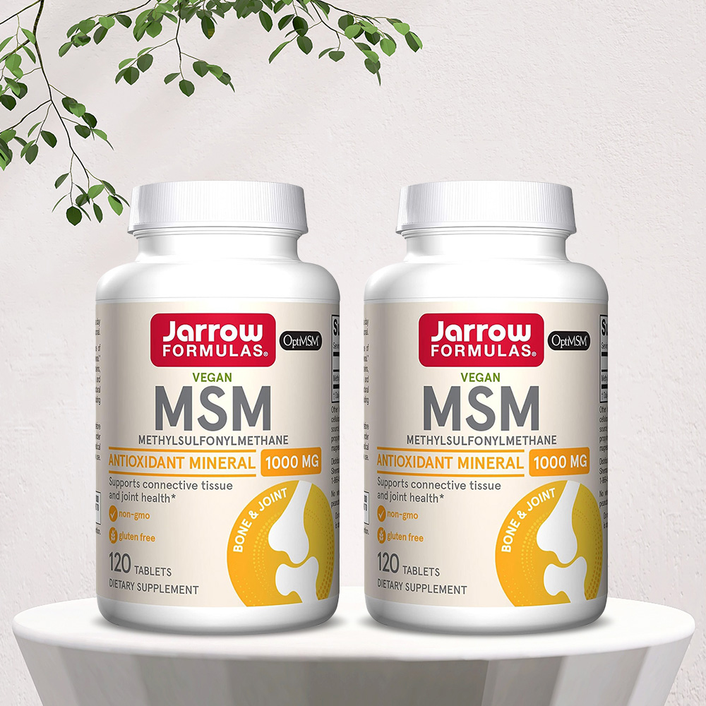 2개 세트 자로우 <b>MSM</b> 식이유황 <b>1000mg</b> 120타블렛 재로우 옵티 opti 엠에스엠