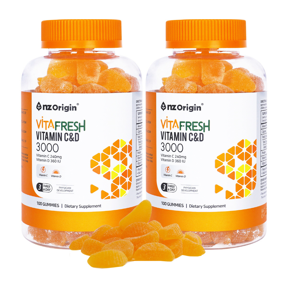 <b>엔젯오리진</b> 비타프레쉬 귤젤리 <b>비타민 C</b>&amp;D 3000mg x 100구미 x 2개