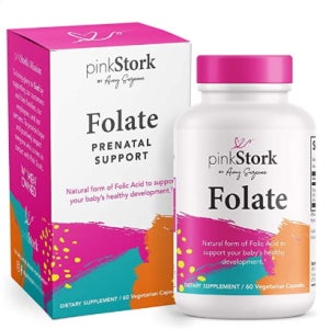 Pink Stork Folate 엽산 60캡슐 임신초기 임산부 임신준비 엽산