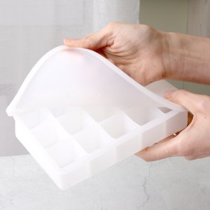 커빙 각 얼음 아이스 몰드 실리콘 얼음 틀 뚜껑 아이스트레이 15구 투명 다진마늘큐브