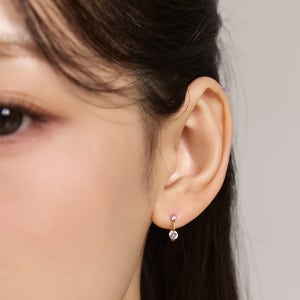 골드앤디어 14K GF 더블 큐빅 미니 원터치 링귀걸이