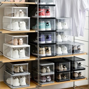 진하다 프리미엄 슈케이스 슈즈렉 이상민 김신영 신발장 투명 신발 보관 박스 중형 블랙