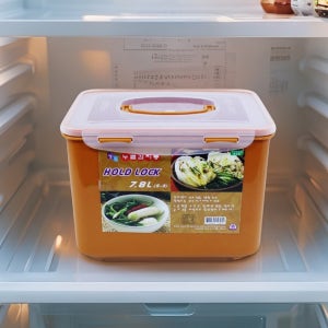 김치냉장고김치통 7.2L 누름판 밀폐 253x173x175mm 황토색 짱아찌 절임통 김장통
