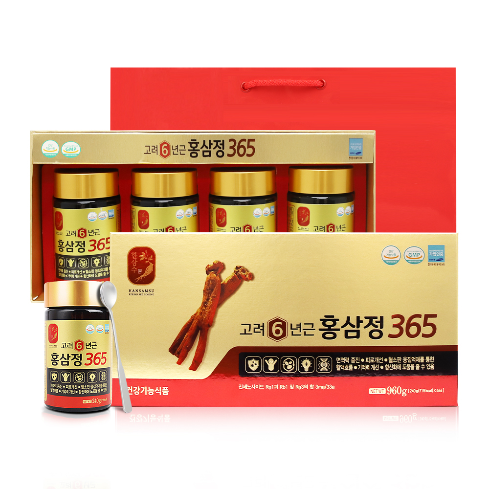 대한홍삼진흥공사 6년근 <b>고려홍삼정</b> 365 240g x 4병
