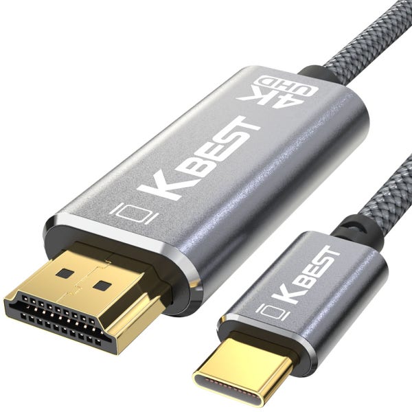 USB C TO HDMI 케이블 C타입hdmi 4K 미러링 복제 확장 1M 실버
