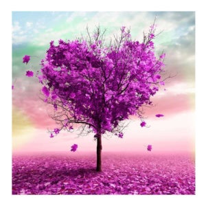 보석자수나라 diy 보석십자수 비즈 큐빅 패브릭원단형 하트나무 30X30cm