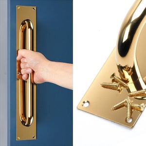 중문손잡이 현관문 미시오 골드유광 60x400mm 2종스텐