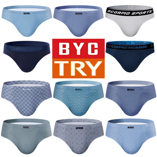 남자 삼각 팬티 트라이 제임스딘 BYC 순면 기능성 속옷 3매입 세트