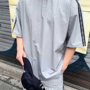 남자 남친룩 스트릿 OFF 스카치 셋업 반팔티