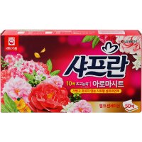 엘지생활건강 샤프란 아로마시트 핑크 센세이션(세탁기용), 50매