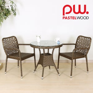 카페 커피숍 라탄테이블세트 테라스 펜션 야외용의자 야외테이블세트