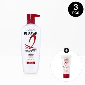 로레알파리 토탈 리페어 5 샴푸 620ml 3개 (+토탈 리페어 5 헤어팩 50ml)
