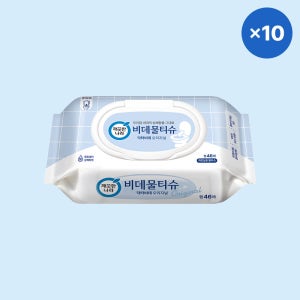 깨끗한나라 닥터비데 화장실용 물티슈 캡형 46매 x 10팩