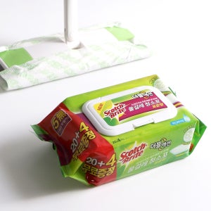 3M 스카치브라이트 물걸레 청소포 더블액션 표준형 대형 정전기 미세먼지 제거 바닥 청소