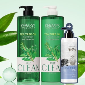 [본사배송] 케라시스 리얼네이처 샴푸 티트리오일 1LX2개 + 검정콩 샴푸 500ML