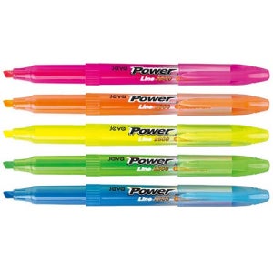 파워라인 형광펜(연두/1자루/자바펜)