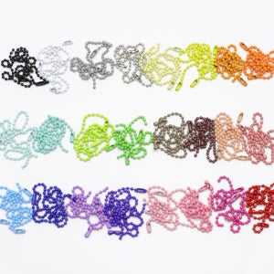 [도매] 컬러군번줄 볼체인 구슬줄10,20cm