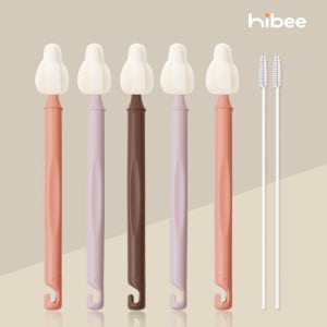 하이비 몽글이 젖병솔 젖병 젖꼭지 세척솔 롱미니솔5P+빨대솔2P