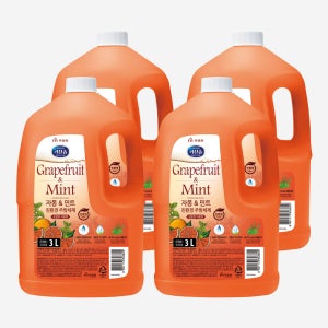 무궁화 키친솝 친환경 주방세제 용기 자몽&민트 3L X 4개