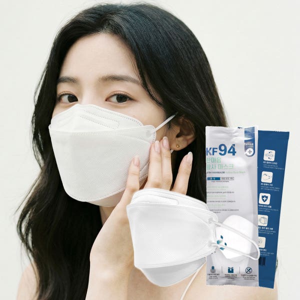 국산 KF94마스크 100매 대형 황사 한마음 마스크 미세먼지 흰색