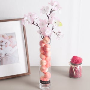 벚꽃 조화 유리 화병 복숭아 플라워 세트 45cm DIY 인테리어 테이블 꽃 장식 꾸미기