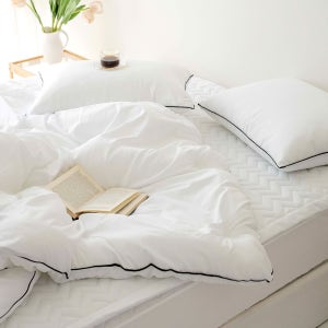 알러지케어 호텔 차렵 이불세트 침구 세트 국내 제작 화이트 SS이불+SS패드+베개커버 1장