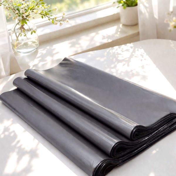 LDPE 이중지 택배봉투 은색 25x35+4 100장 비닐 포장지 제작