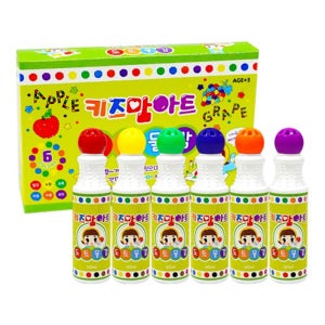 도트물감 6색세트/톡톡톡/색칠놀이/물감찍기놀이/유아미술/유아물감/안전한물감