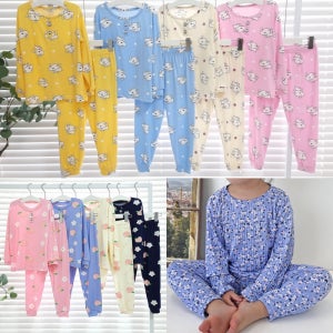 어린이 잠옷세트 사방스판 피치긴팔 홈웨어 유아동 키즈 주니어 초등생 파자마세트