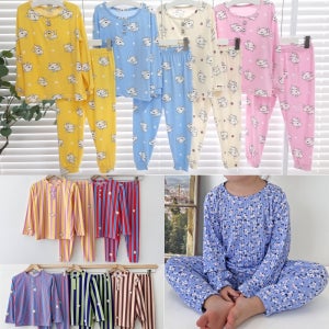 어린이 잠옷세트 사방스판 피치긴팔 홈웨어 유아동 키즈 주니어 초등생 파자마세트