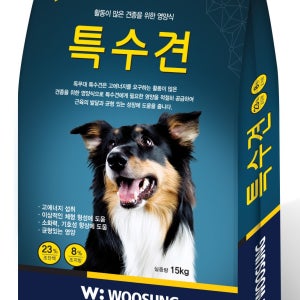 우성 독무대 특수견 애견사료 15kg(뼈관절 위장 변냄새 피부모질 대용량 전연령)