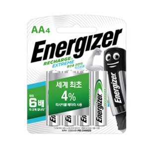 에너자이저 니켈수소 NH15AA 충전지 AA 4 (1.2V 2300mAh) 4알 (에네루프)(1카드)